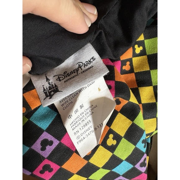 Disney Parks Exclusive Mickey‎ Drawstring Backpack Rainbow/Pride  Adjustable - Picture 5 of 9